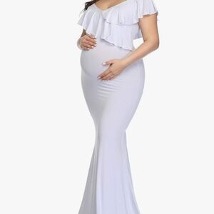 Elegant White Maternity Gown